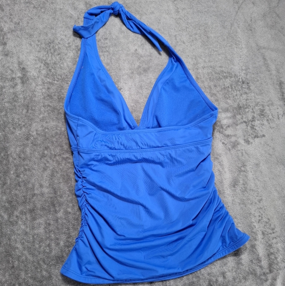 Athleta Shirrendipity Halter Tankini Swim Top Blue Size Small - Picture 3 of 6